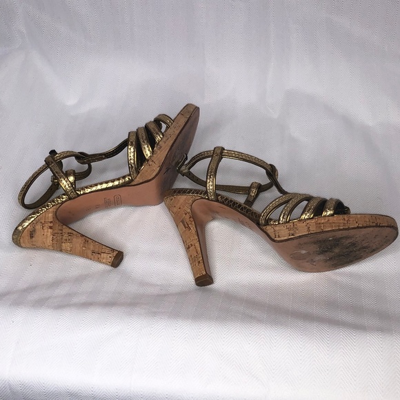 Coach Bronze Strappy Sandal Heels - Picture 3 of 6